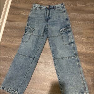 H&M Blue Denim Cargo Jeans